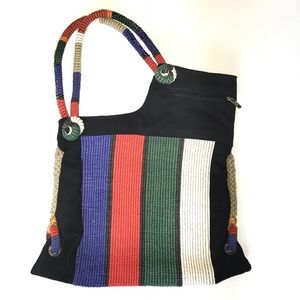 Handmade Lily Jute Multicolored Shoulder Bag